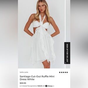 Selfie Leslie White Ruffle Mini Dress